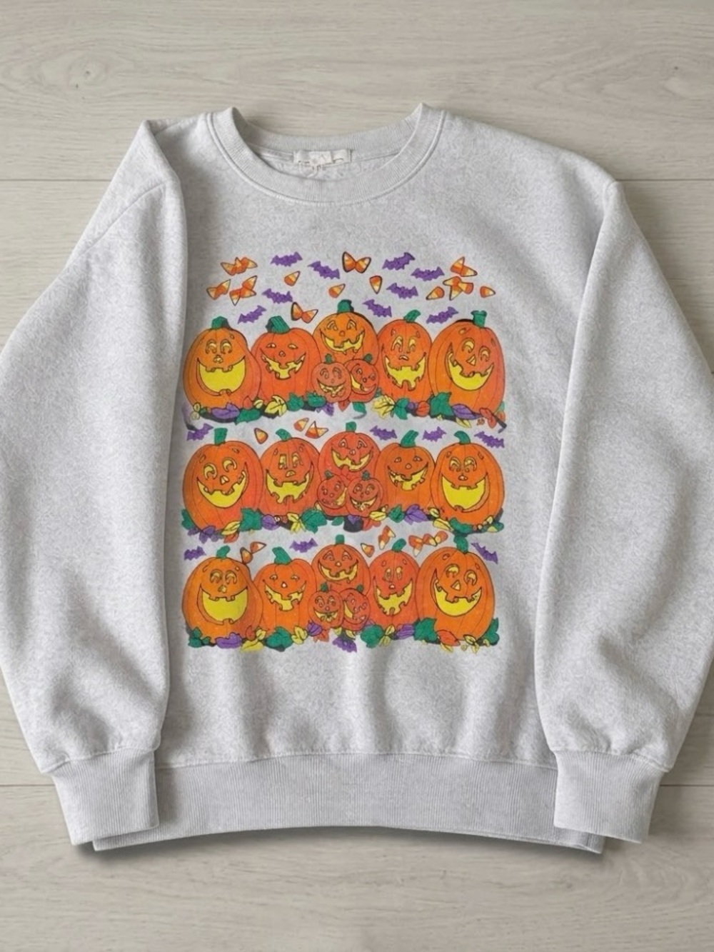Halloween Pumpkin Graphic Sweatshirt Cute Spooky Autumn Crewneck